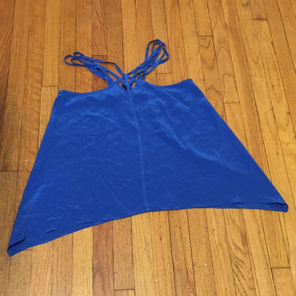 BCBGMaxAzria Cobalt Blue Strappy Swing Tank Top